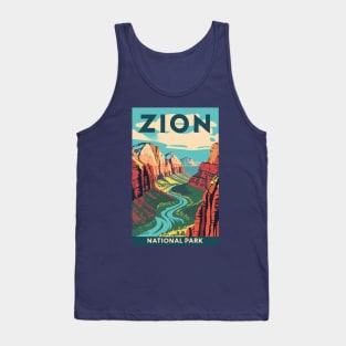 A Vintage Travel Art of the Zion National Park - Utah - US Tank Top